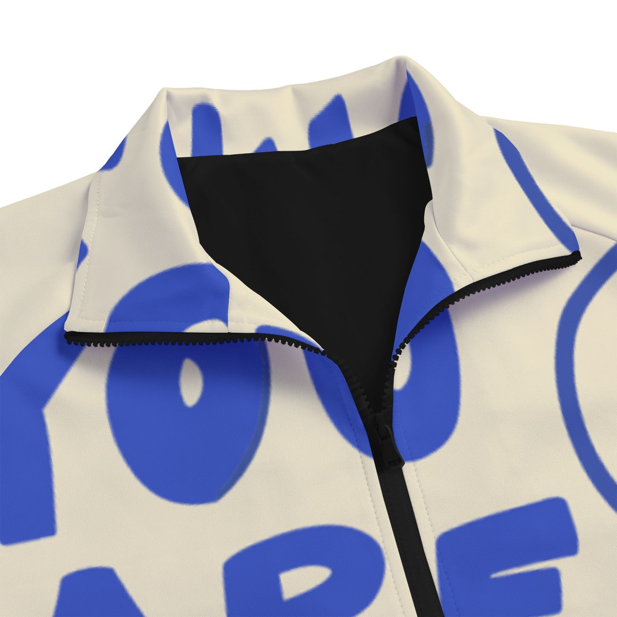 Unisex Stand Collar Black Lining Jacket