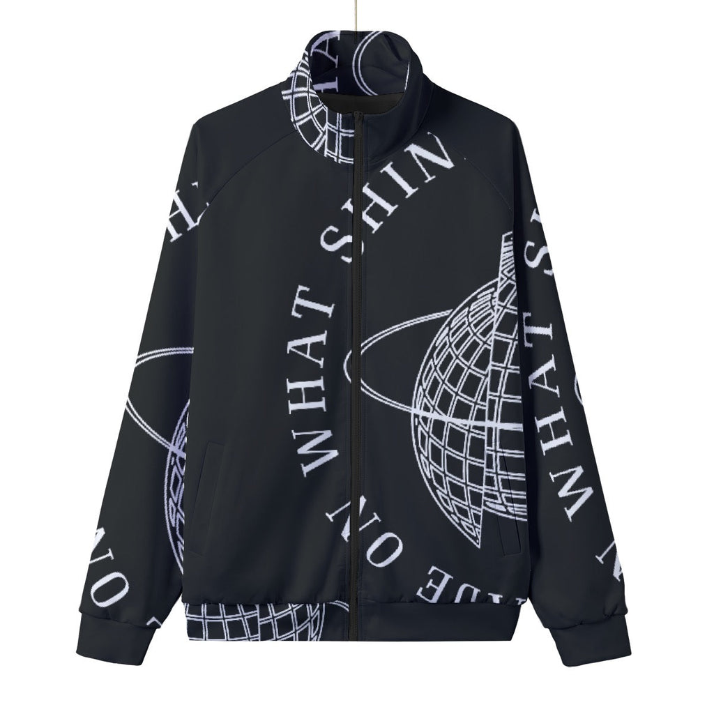 Unisex Stand Collar Black Lining Jacket