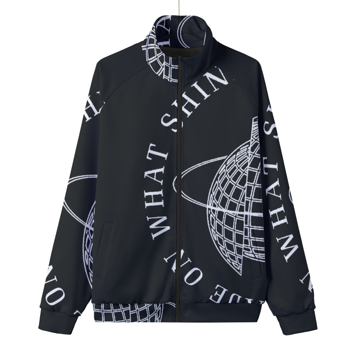 Unisex Stand Collar Black Lining Jacket