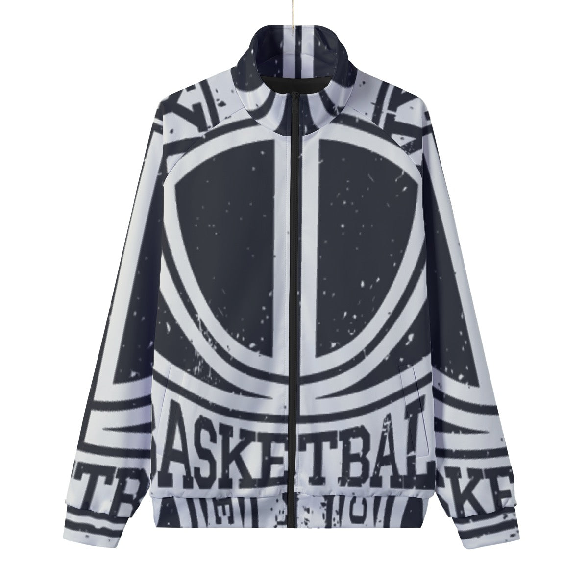 Unisex Stand Collar Black Lining Jacket