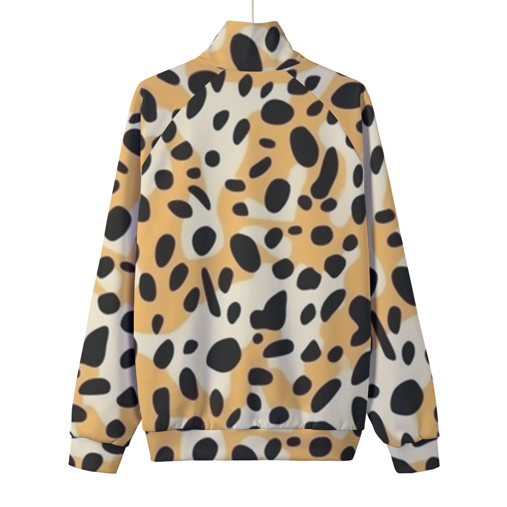 Unisex Stand Collar Black Lining Jacket
