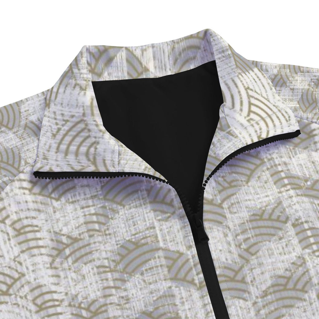 Unisex Stand Collar Black Lining Jacket