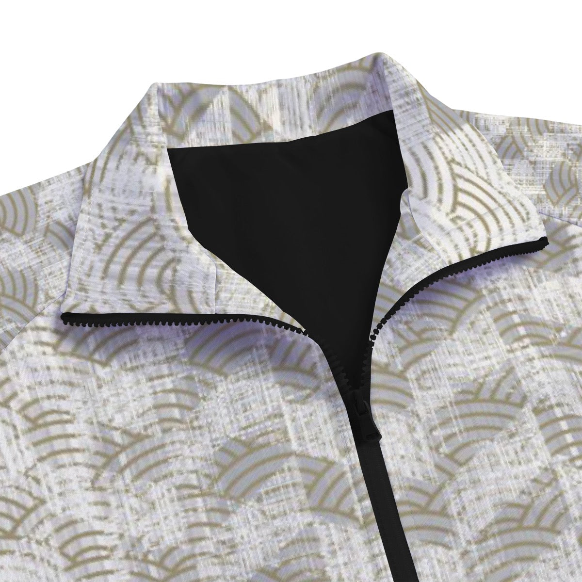 Unisex Stand Collar Black Lining Jacket