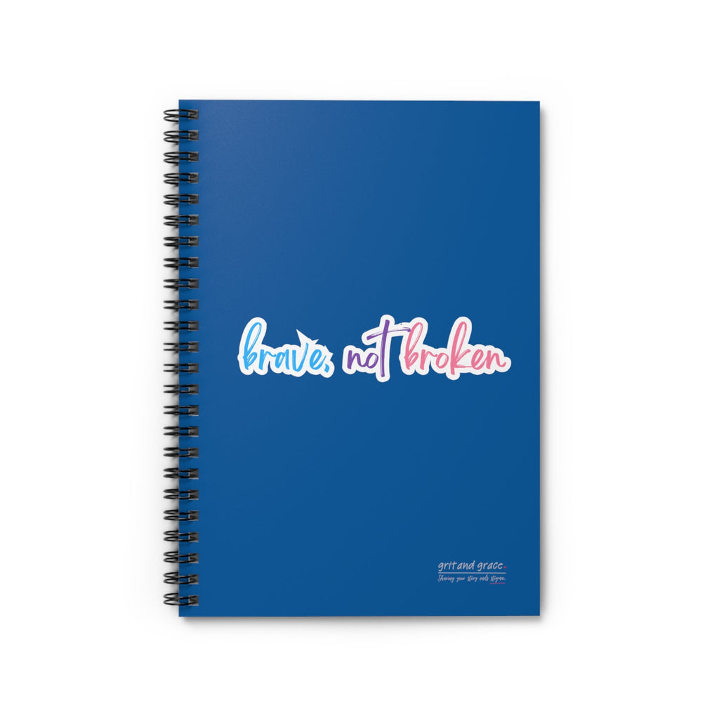 Mental Health Matters - "Brave Not Broken." Spiral Notebook - Ruled Line