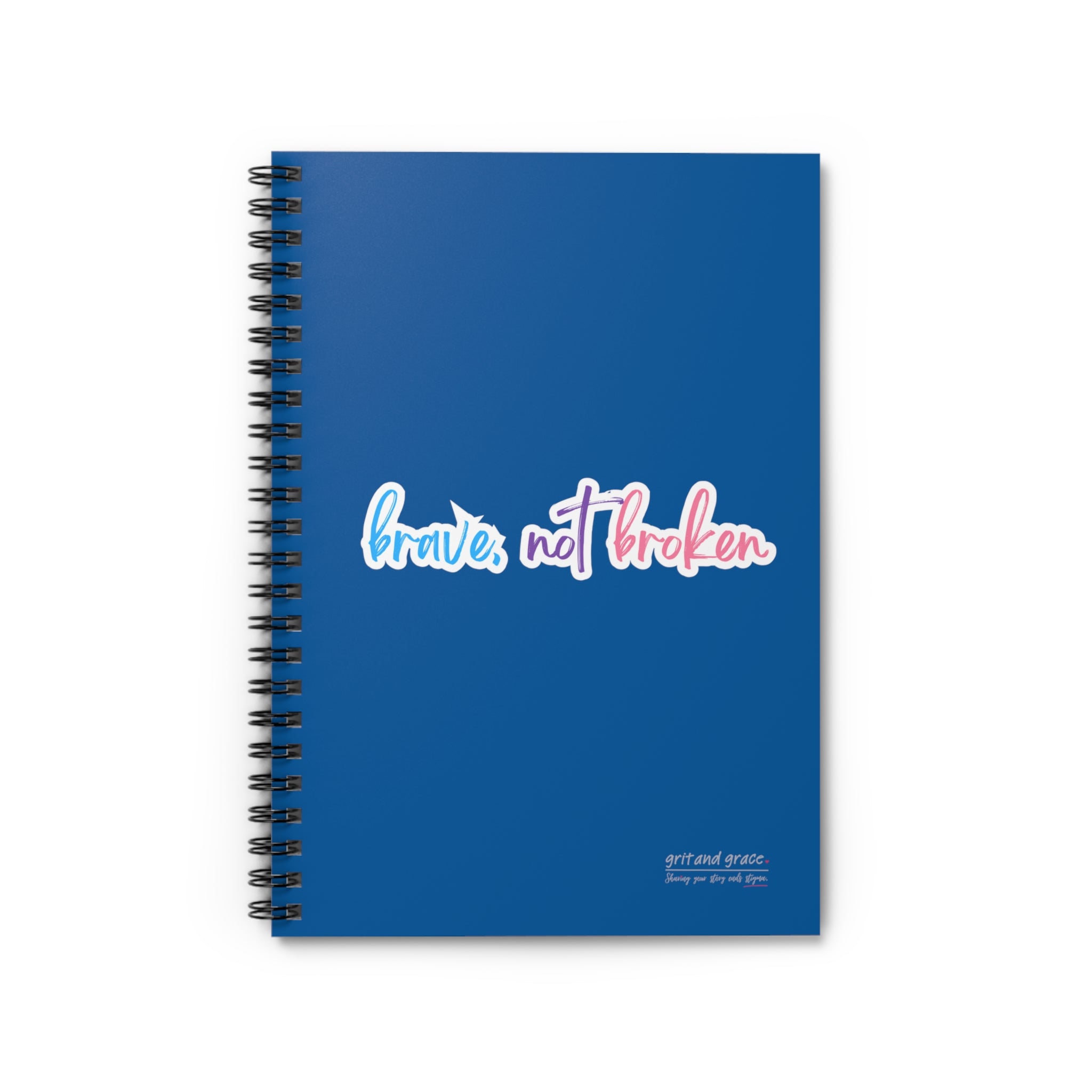 Mental Health Matters - "Brave Not Broken." Spiral Notebook - Ruled Line