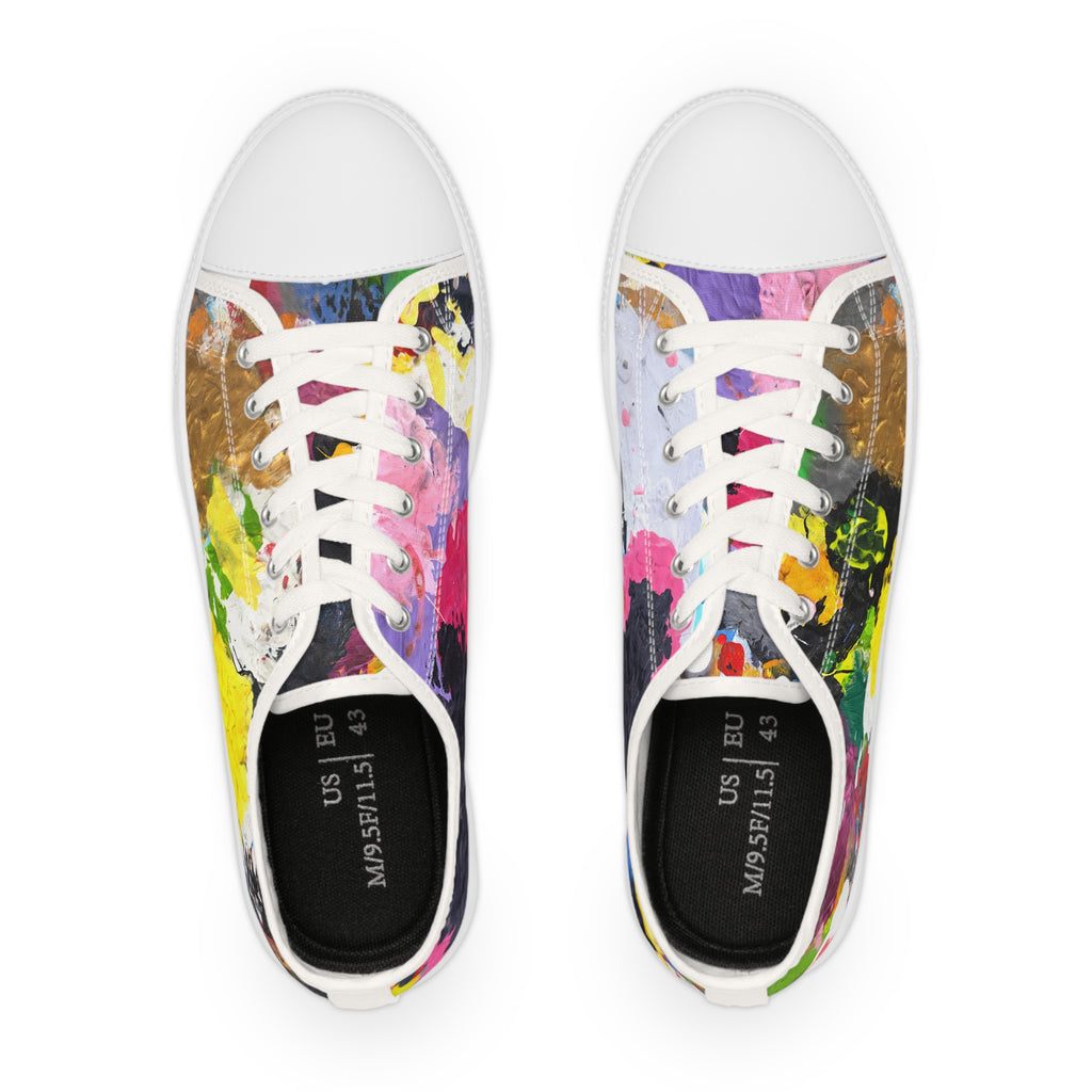 Bring The Good Stuff - Paint Palette Low-Top Sneakers — Men’s Colorful Abstract Canvas Shoes