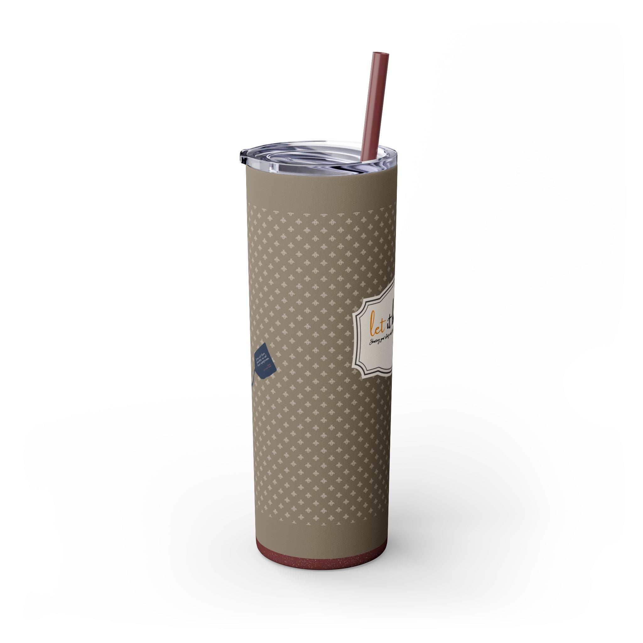Grit With Grace Let It Be Brown 20oz Skinny Tumbler