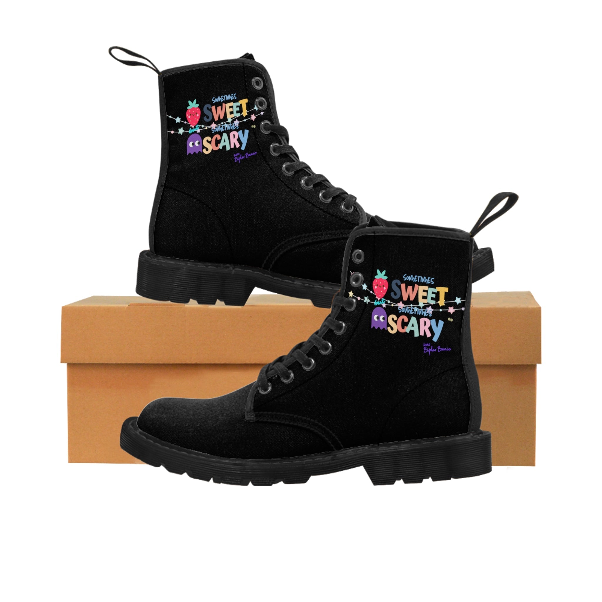 Bipolar Bonnie 'Sweet But Sometimes Scary' Combat Boots