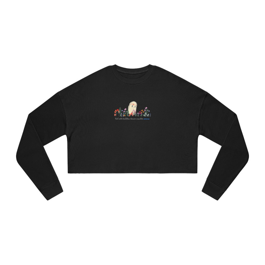 Invisible Ghost 'Scars' Cropped Women's Sweatshirt