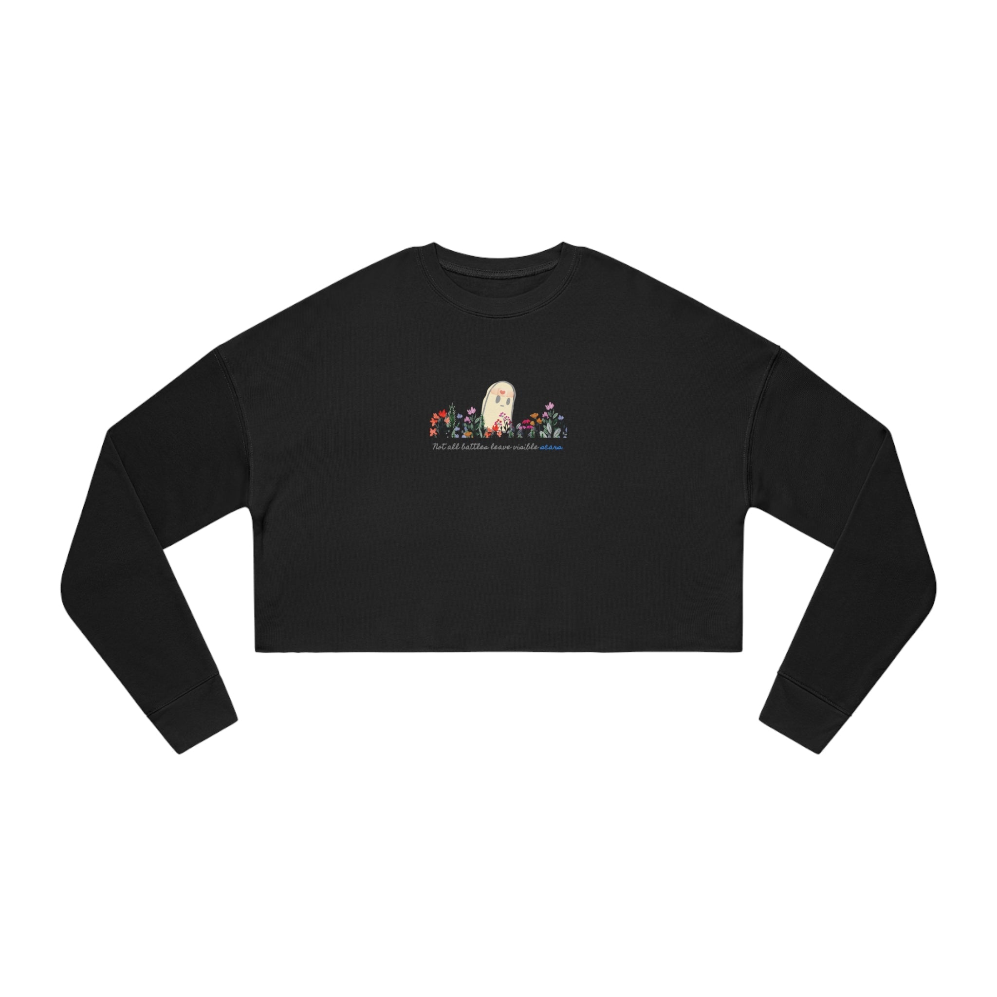Invisible Ghost 'Scars' Cropped Women's Sweatshirt