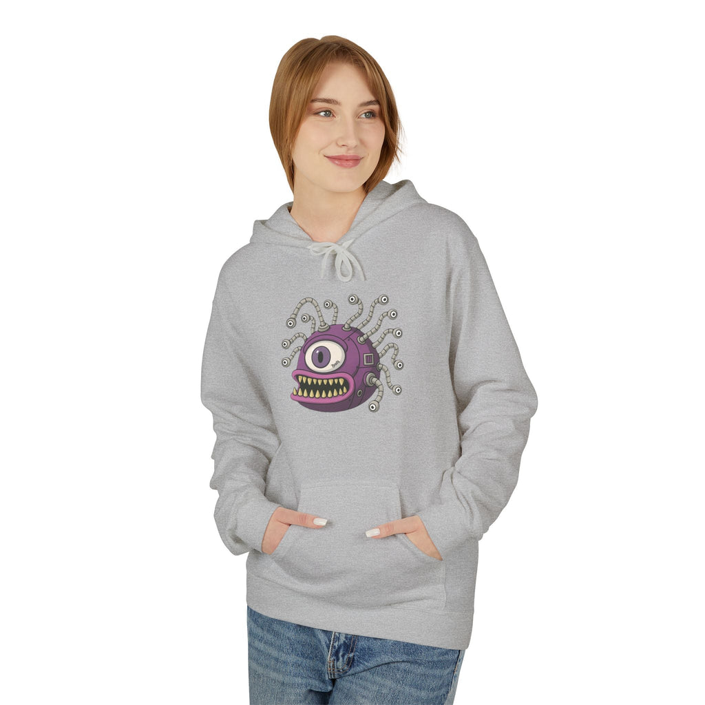 Beholder Monster Hoodie — Purple One-Eyed Creature Pullover