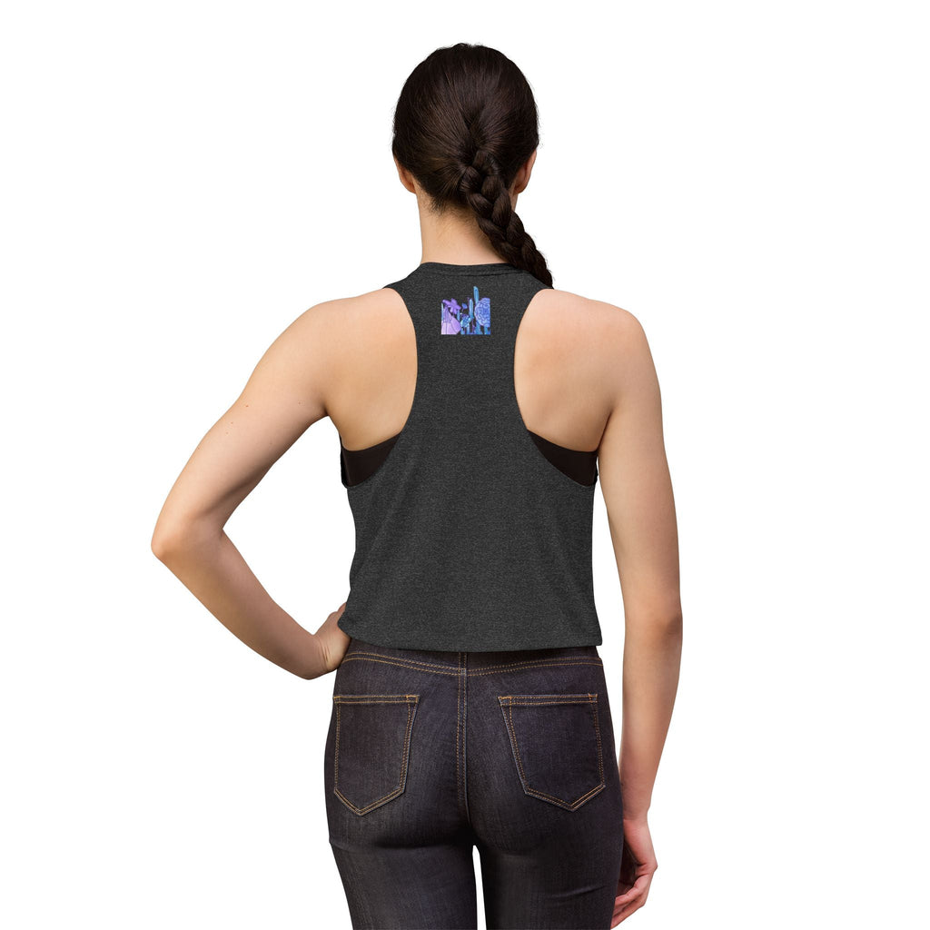 Floral Meadow Crop Top — Purple Botanical Graphic Women's Tank