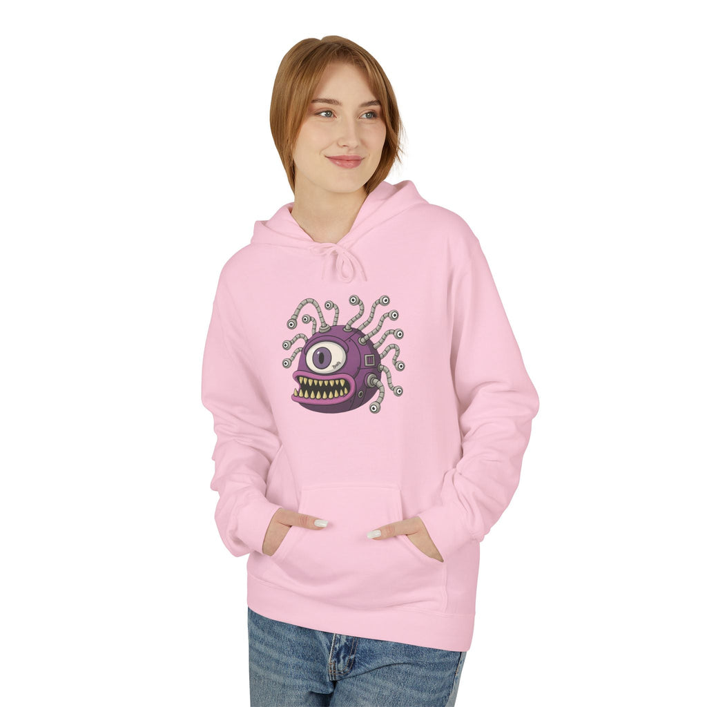 Beholder Monster Hoodie — Purple One-Eyed Creature Pullover
