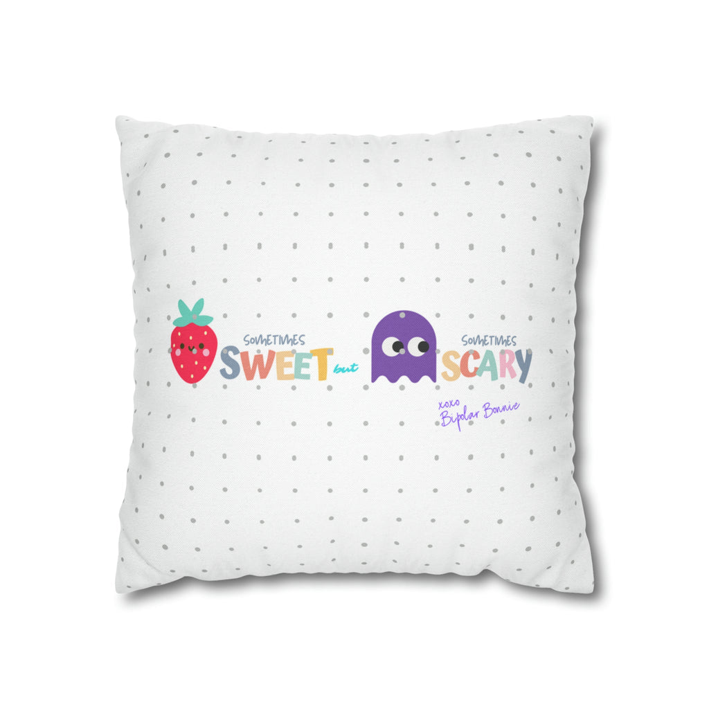 Bipolar Bonnie Series - "Sweet But Scary" and ""Sunshine Little Hurricane" Spun Polyester Square Pillow Case