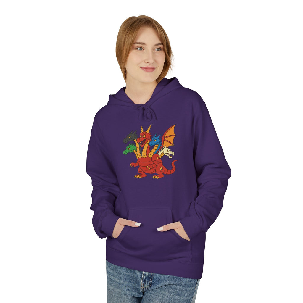 Welsh Dragon Crest Hoodie — Tri-Dragon Wales Emblem Sweatshirt