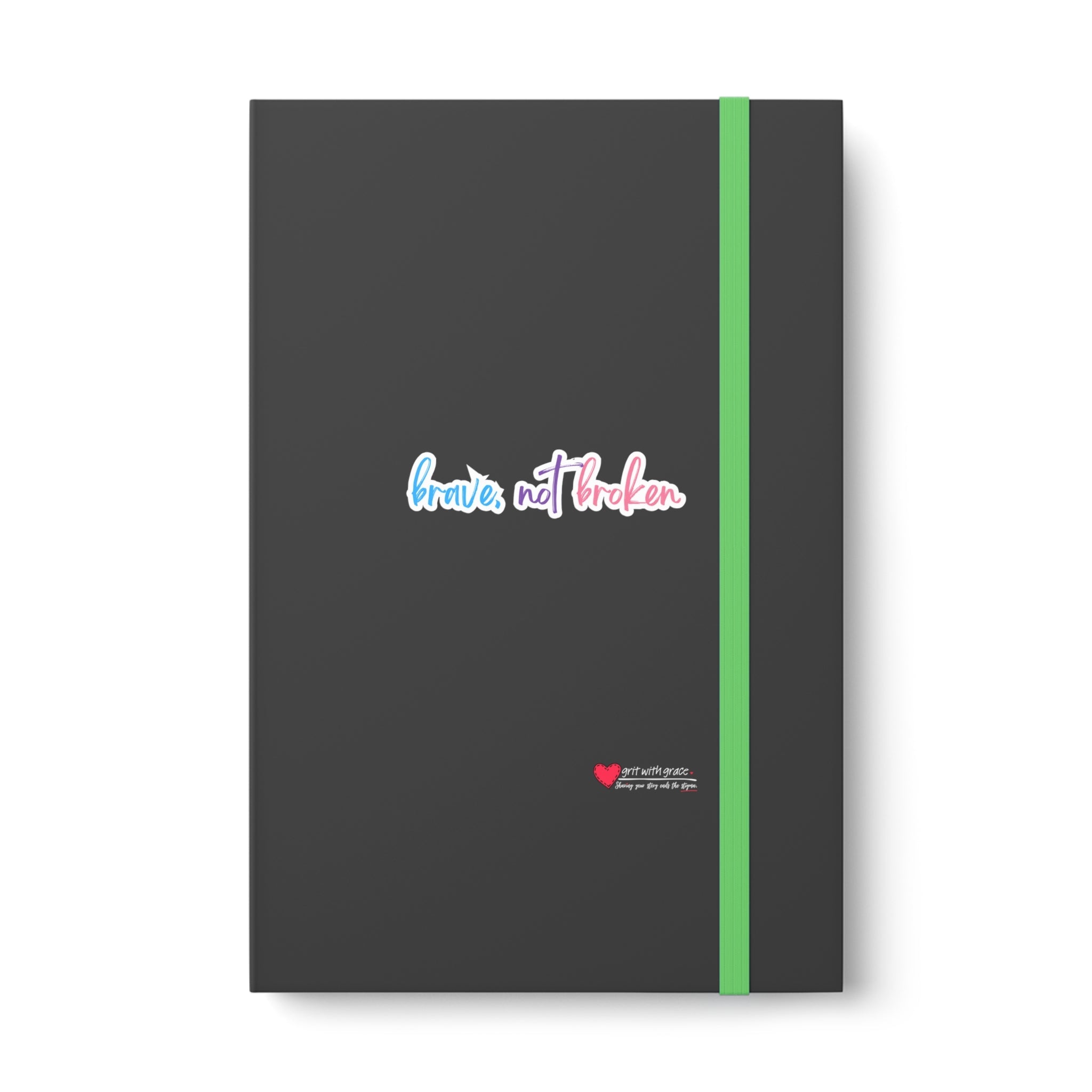 Mental Health Matters - "Brave Not Broken." Color Contrast Notebook - Ruled