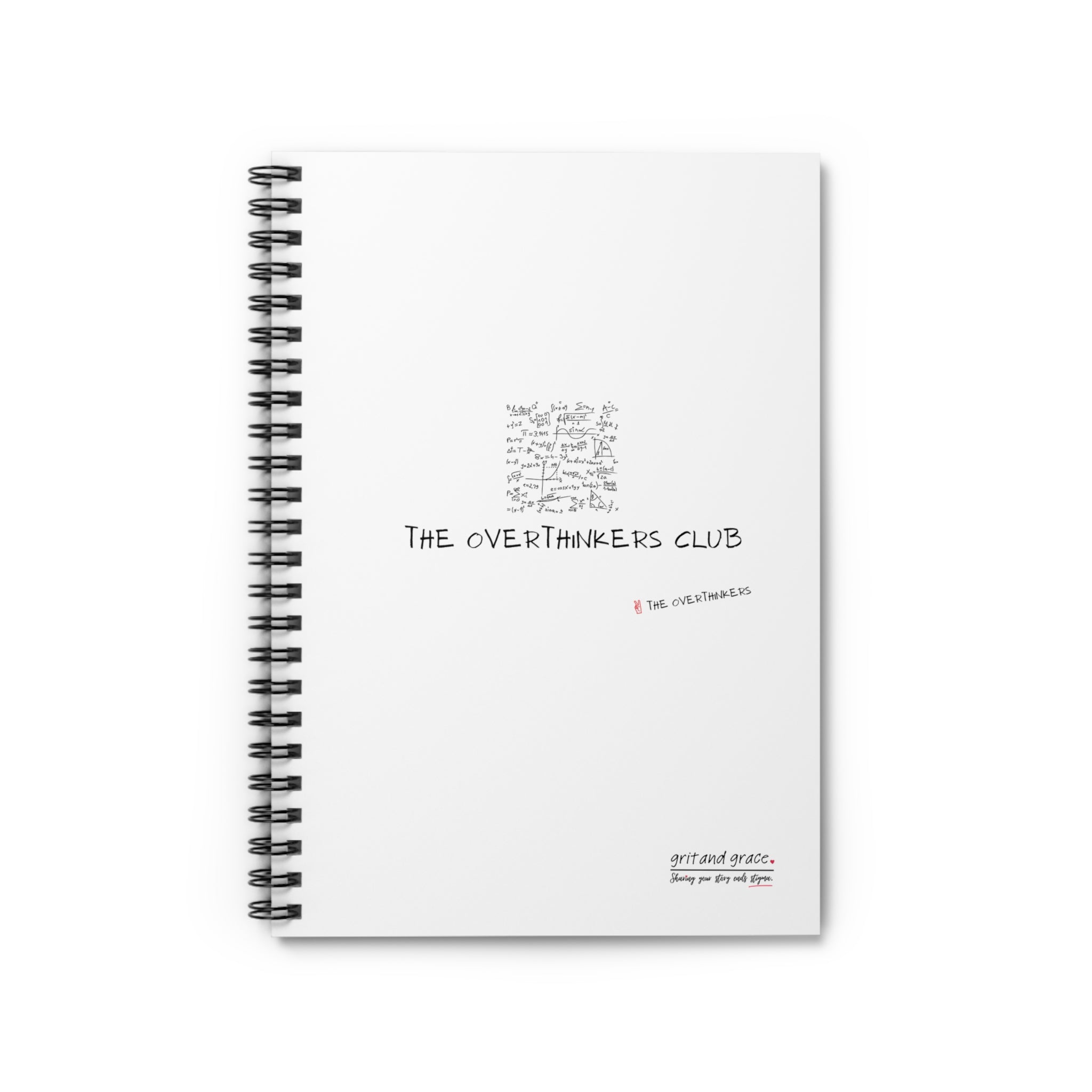 The Overthinkers Club Series - "The Overthinkers Club -xo The Overthinkers" Spiral Notebook - Ruled Line