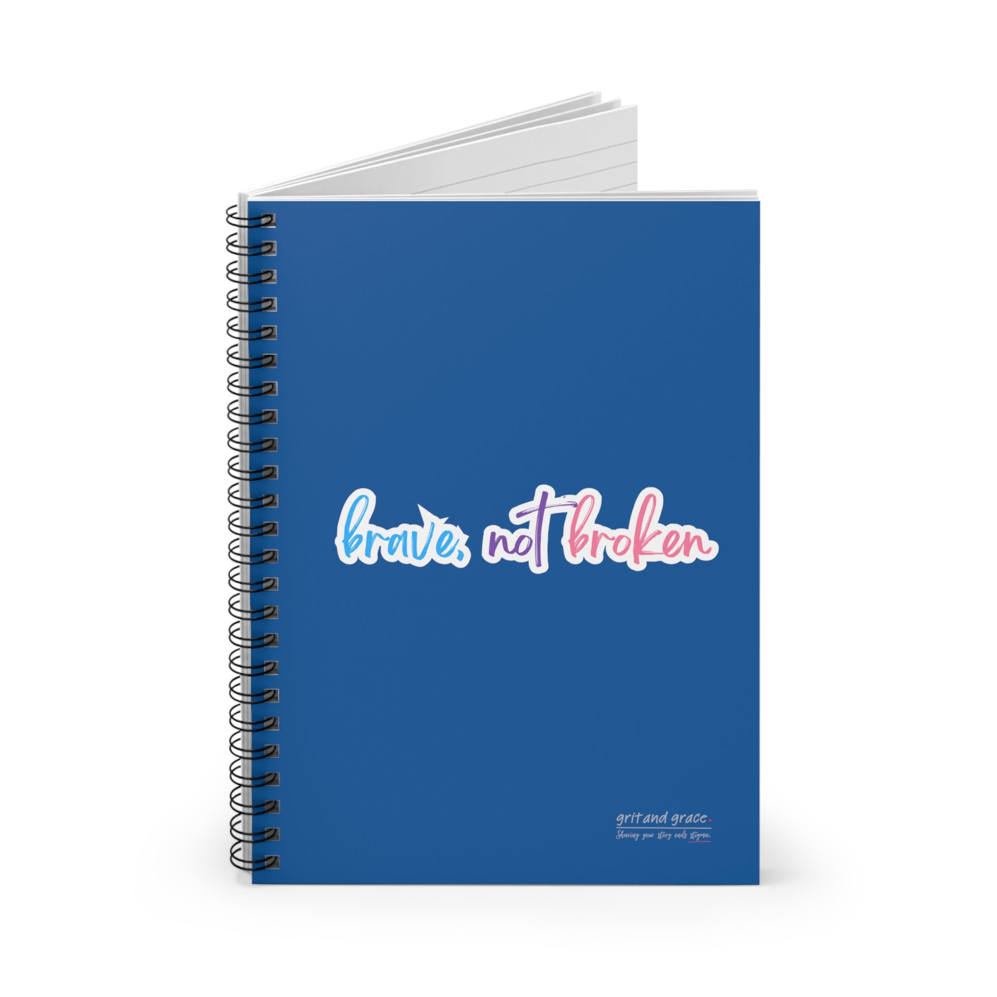 Mental Health Matters - "Brave Not Broken." Spiral Notebook - Ruled Line