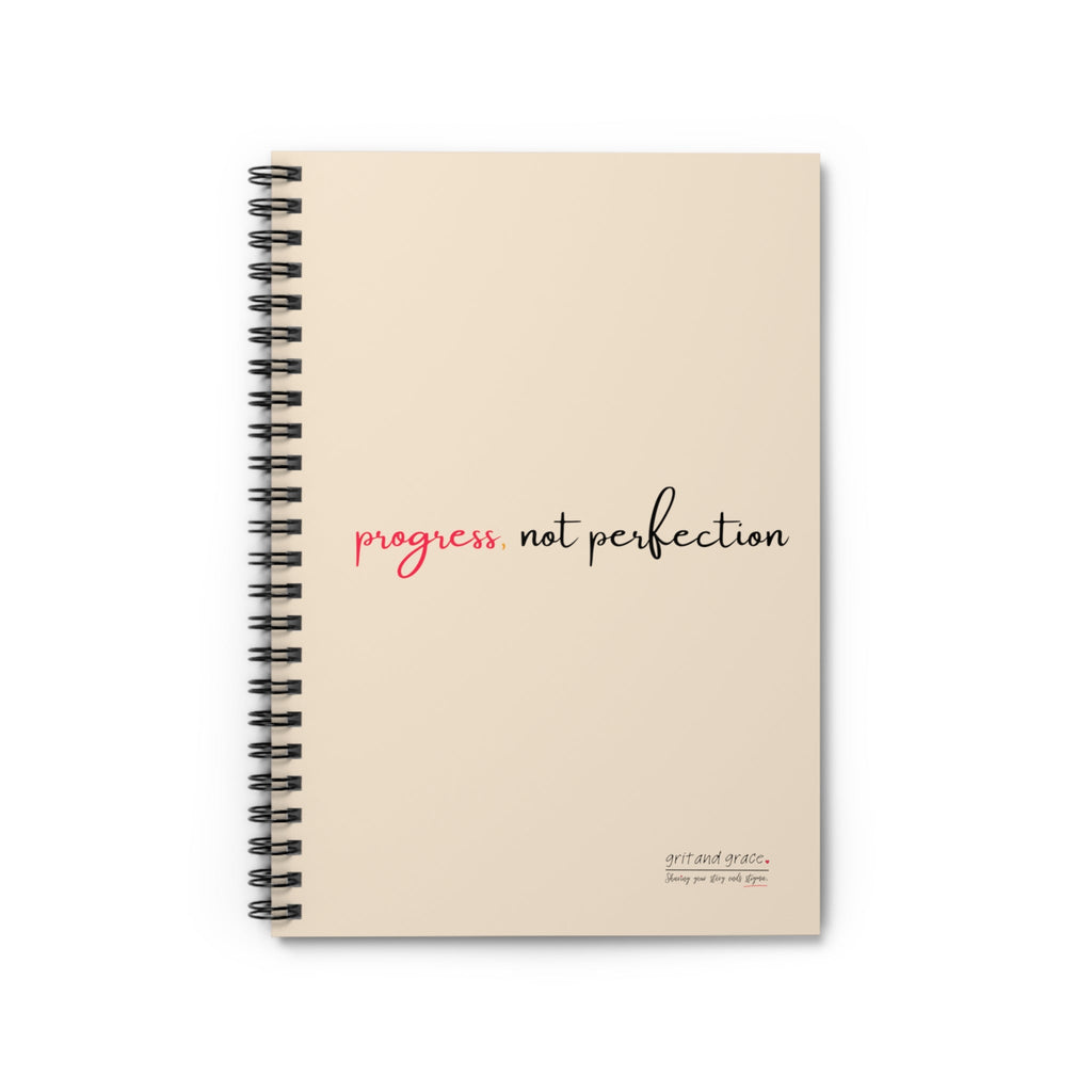 Grit with Grace 'Progress Over Perfection' Ruled Notebook