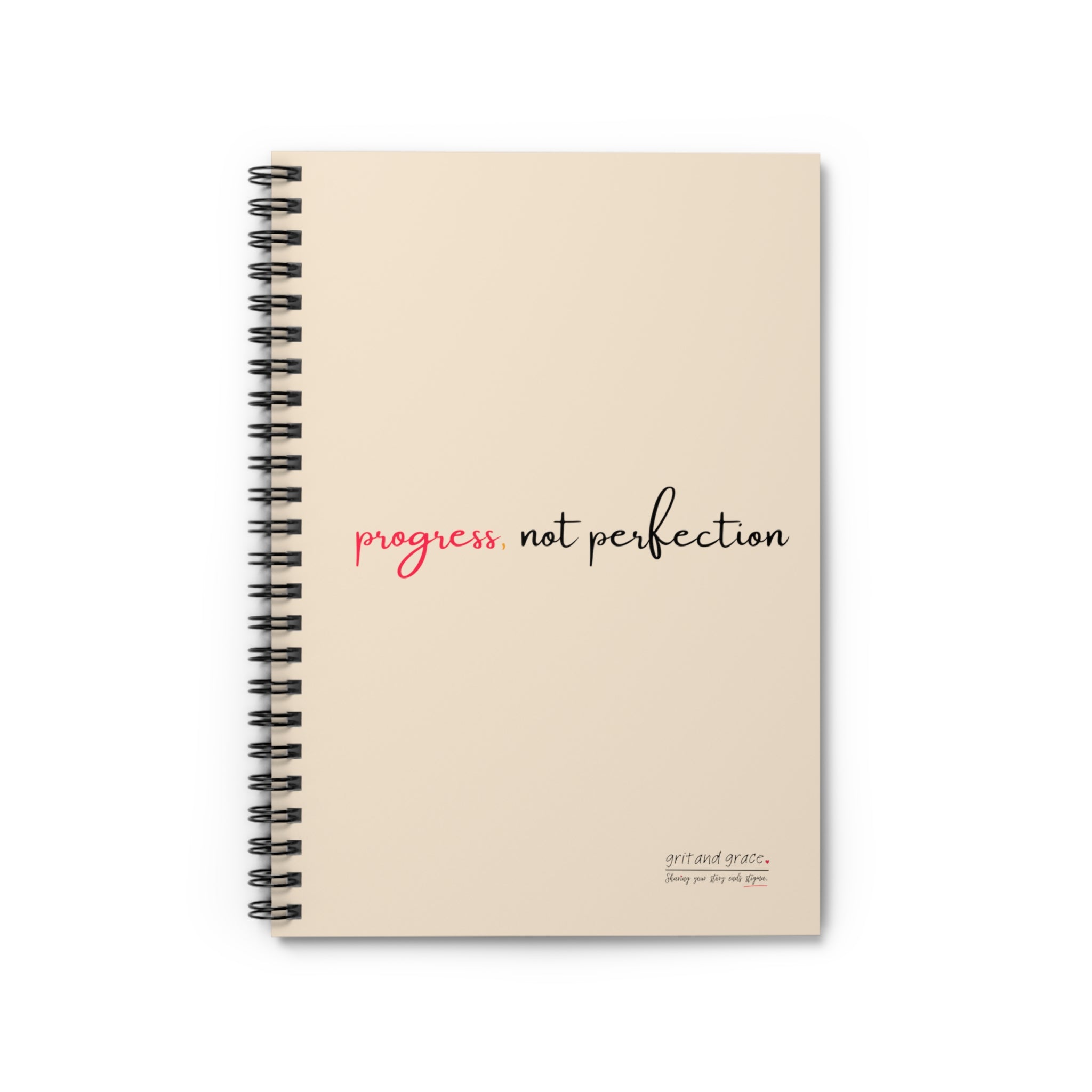 Grit with Grace 'Progress Over Perfection' Ruled Notebook