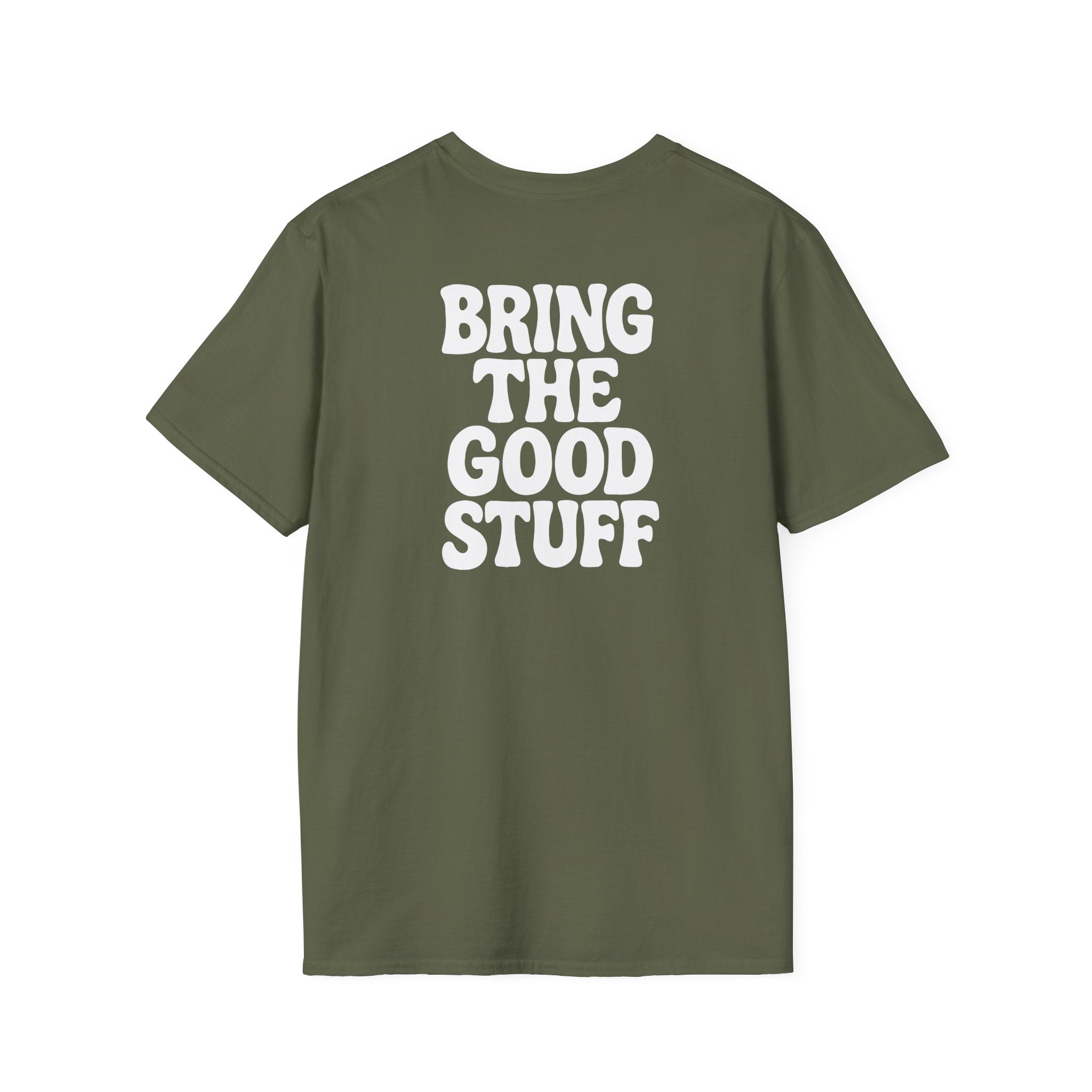 Whiskey Glass T-Shirt — 'Bring The Good Stuff' Retro Cocktail Tee