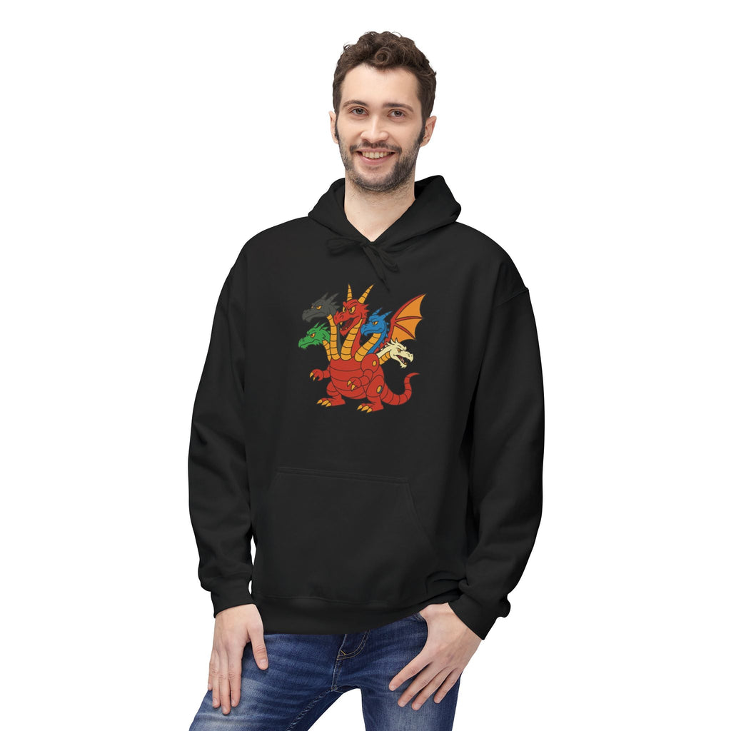 Welsh Dragon Crest Hoodie — Tri-Dragon Wales Emblem Sweatshirt