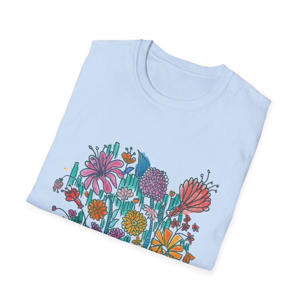 Floral Meadow T‑Shirt — Colorful Hand‑Drawn Wildflower Graphic