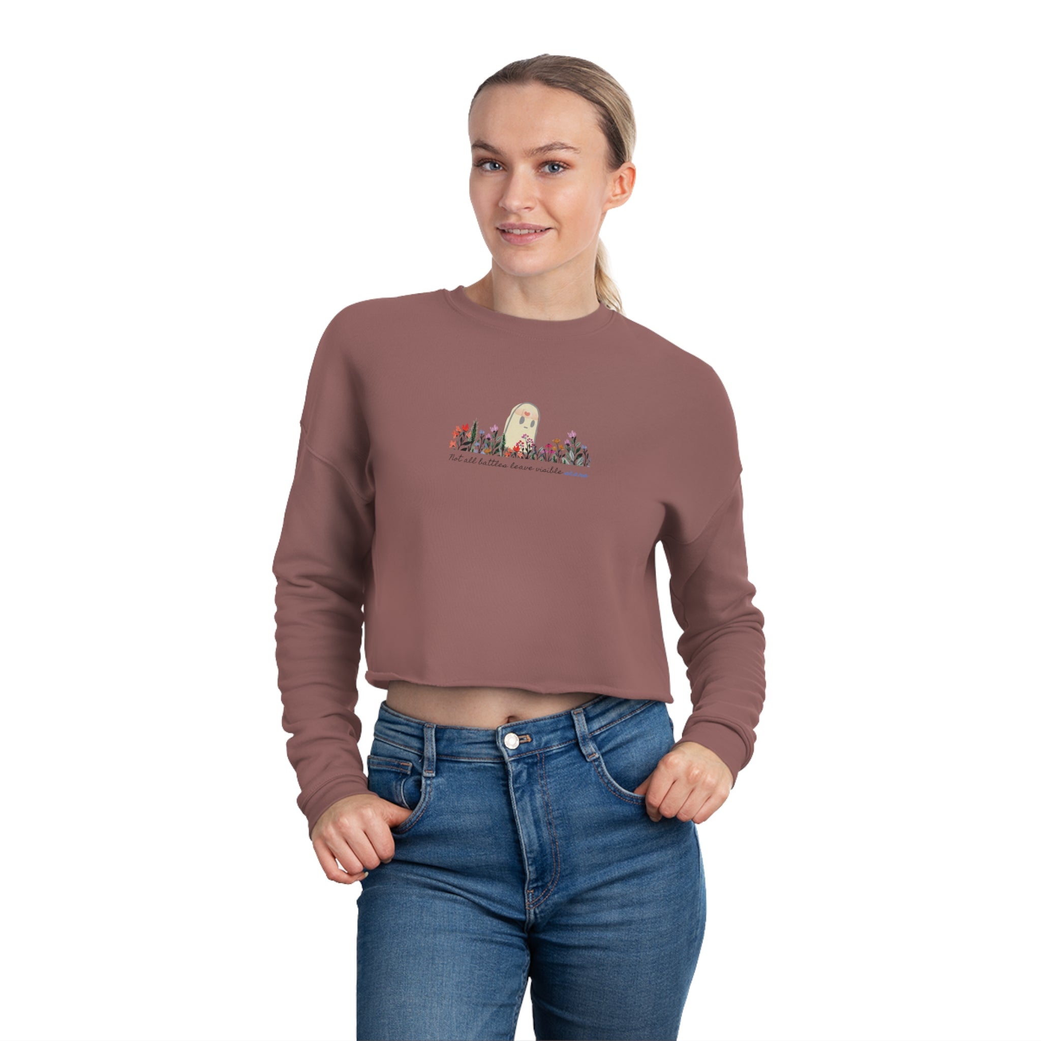 Invisible Ghost 'Scars' Cropped Women's Sweatshirt