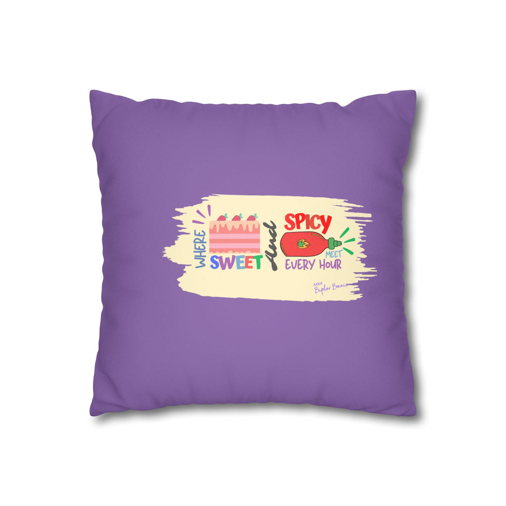 Bipolar Bonnie Series - "Sweet But Scary" and ""Sunshine Little Hurricane" Spun Polyester Square Pillow Case