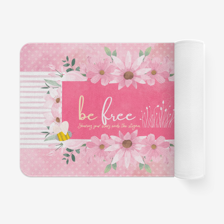 Bee Happy 'Be Free' Chevron Microfiber Kitchen & Bath Non-Slip Comfort Mat