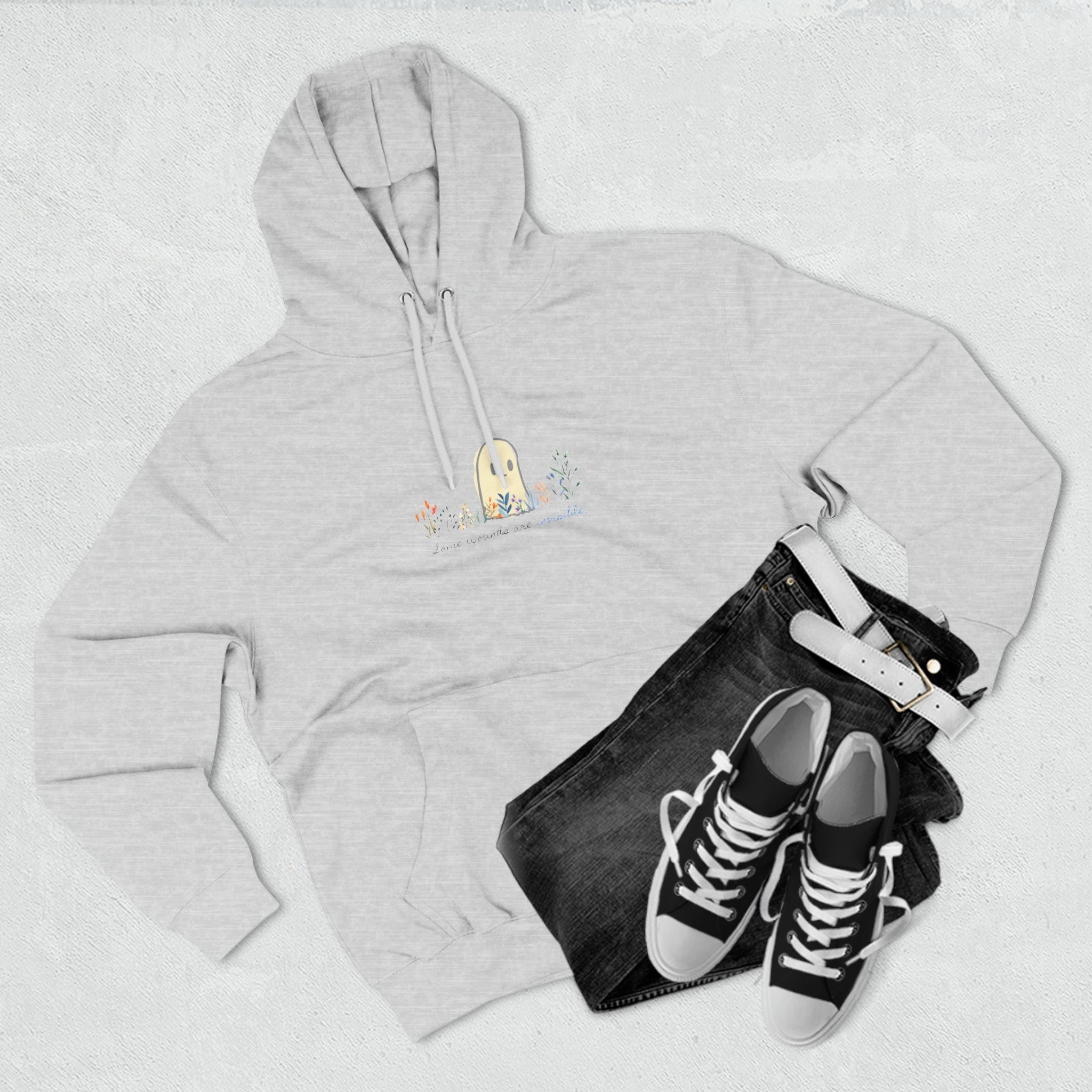 Invisible Ghost Series - "Some Wounds Are Invisible." Unisex Premium Pullover Hoodie