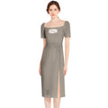 Bee Happy Collection: 'Embrace Positivity' Split Thigh Midi Dress