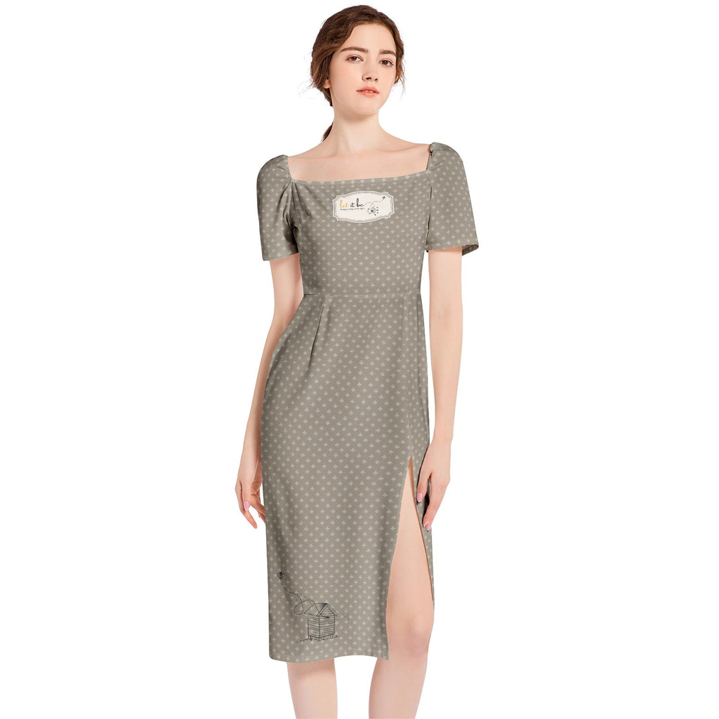 Bee Happy Collection: 'Embrace Positivity' Split Thigh Midi Dress