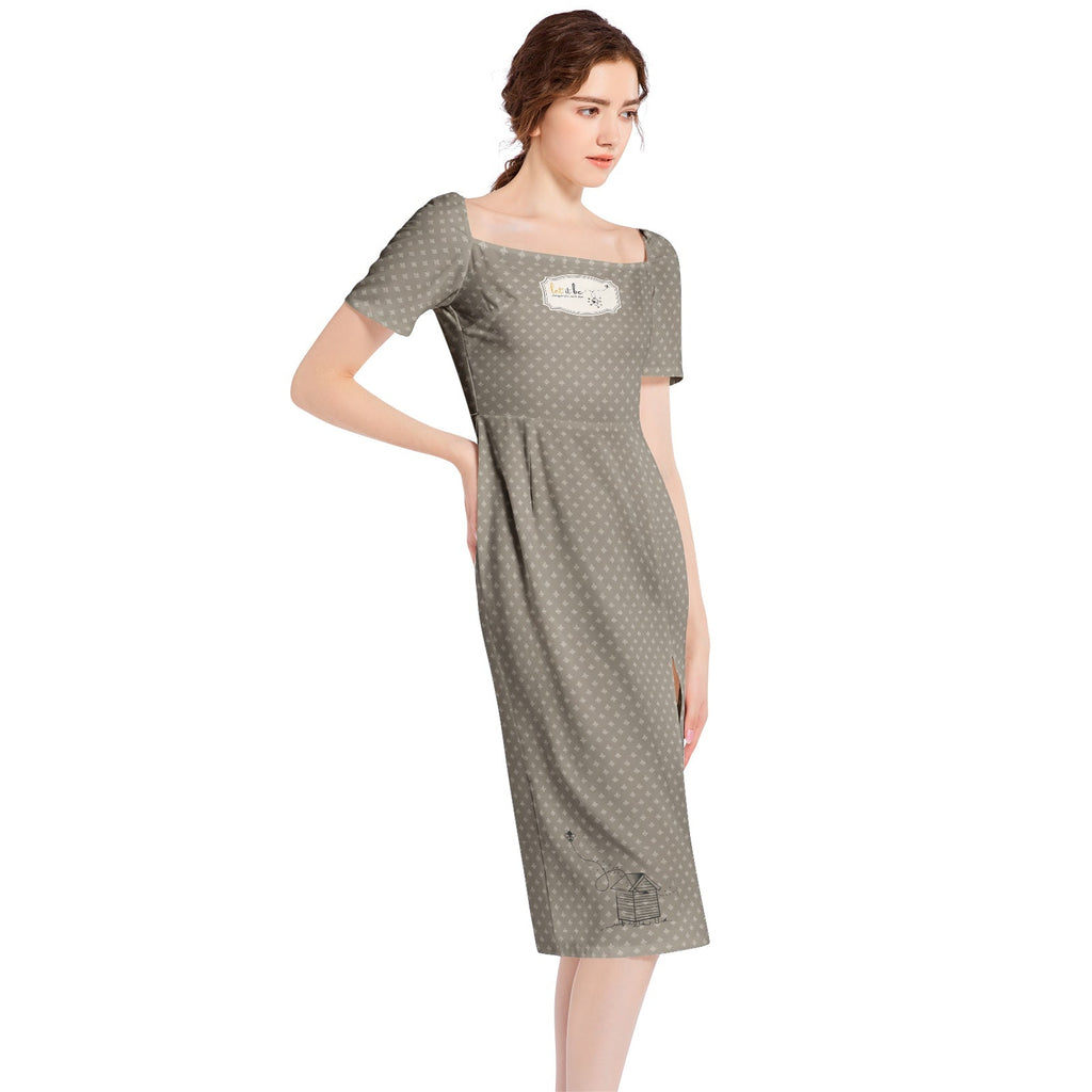 Bee Happy Collection: 'Embrace Positivity' Split Thigh Midi Dress