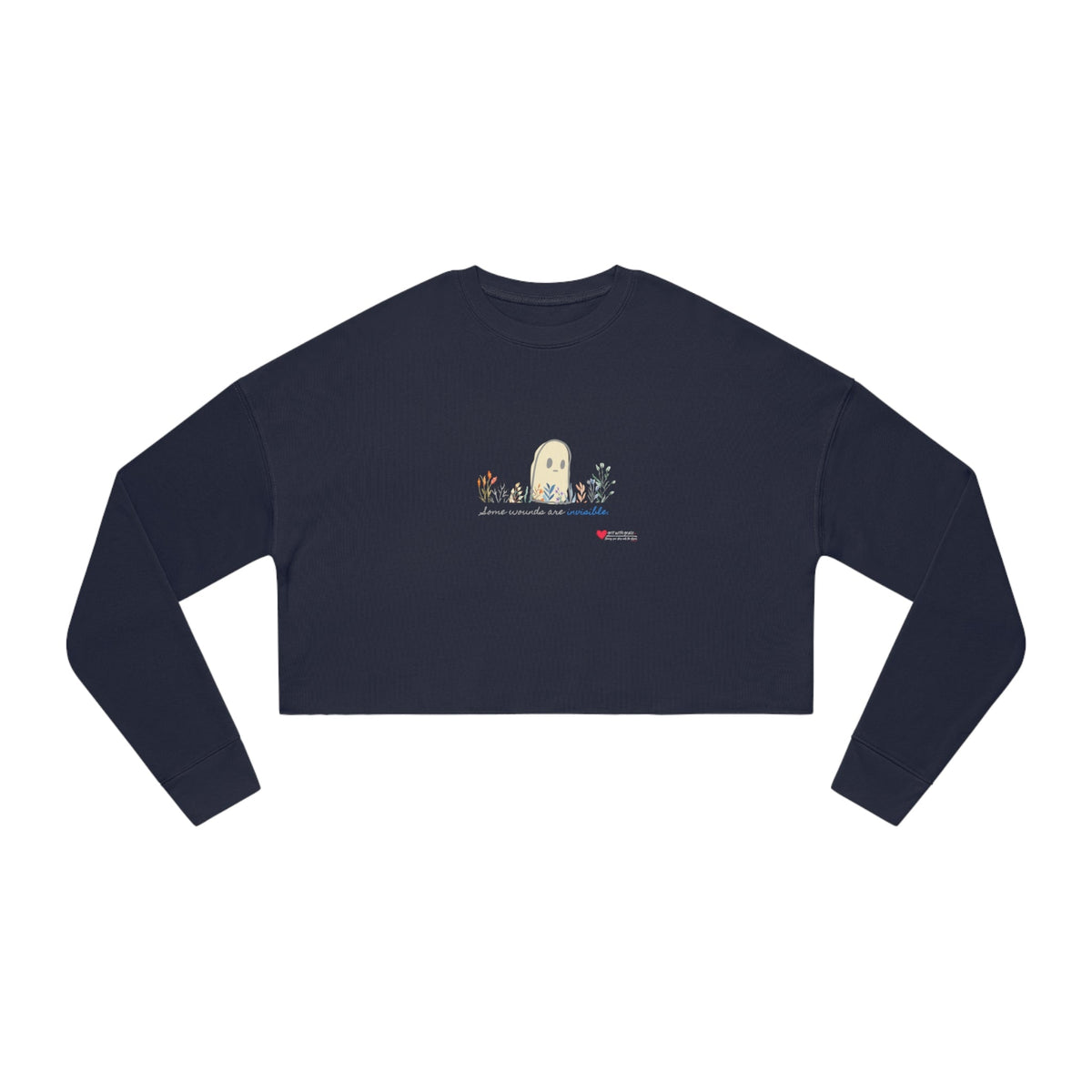 Invisible Ghost Casual Cropped Women's Sweatshirt