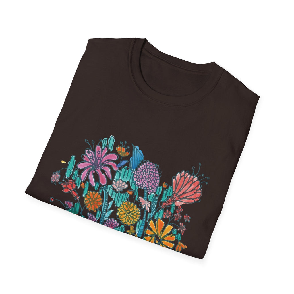 Floral Meadow T‑Shirt — Colorful Hand‑Drawn Wildflower Graphic
