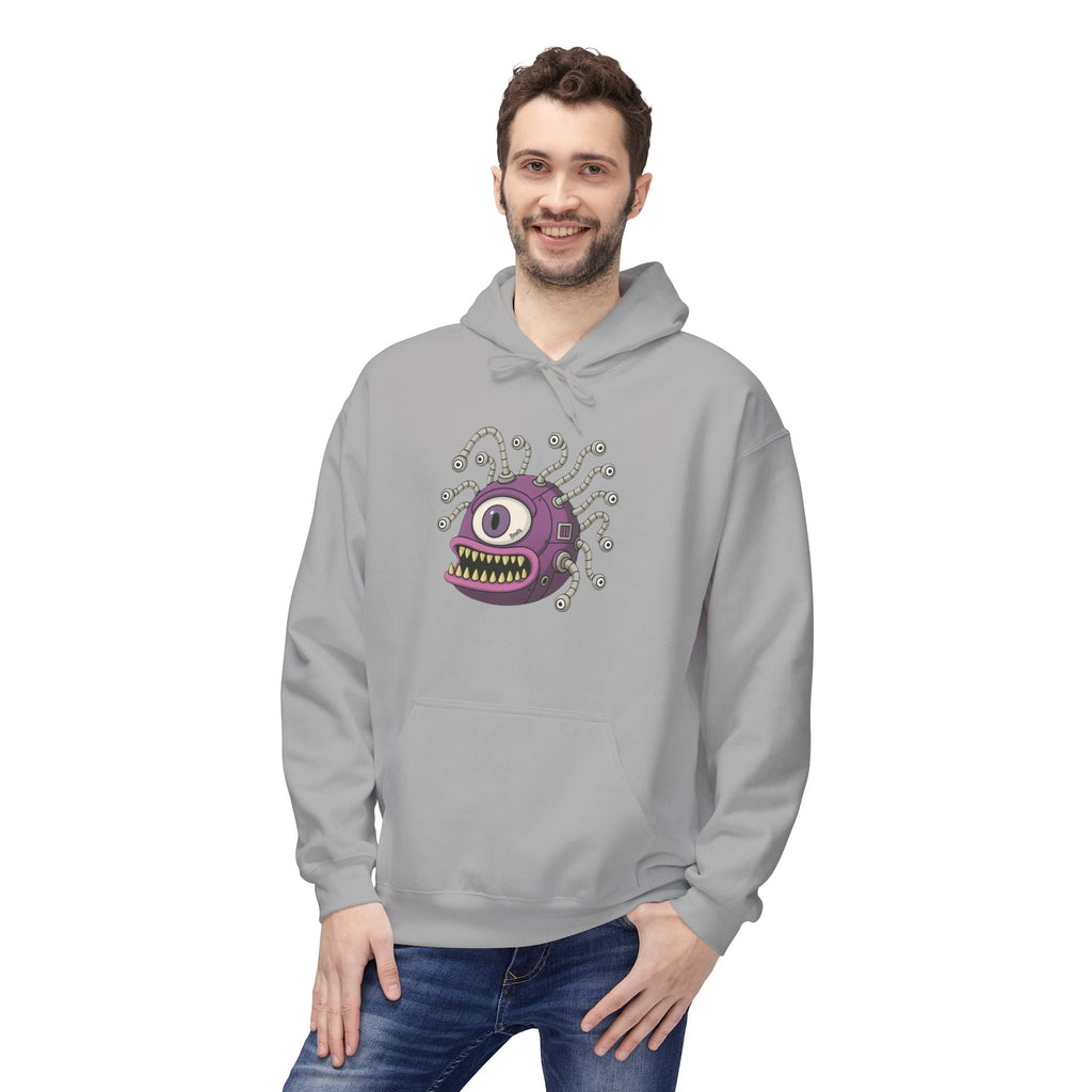 Beholder Monster Hoodie — Purple One-Eyed Creature Pullover