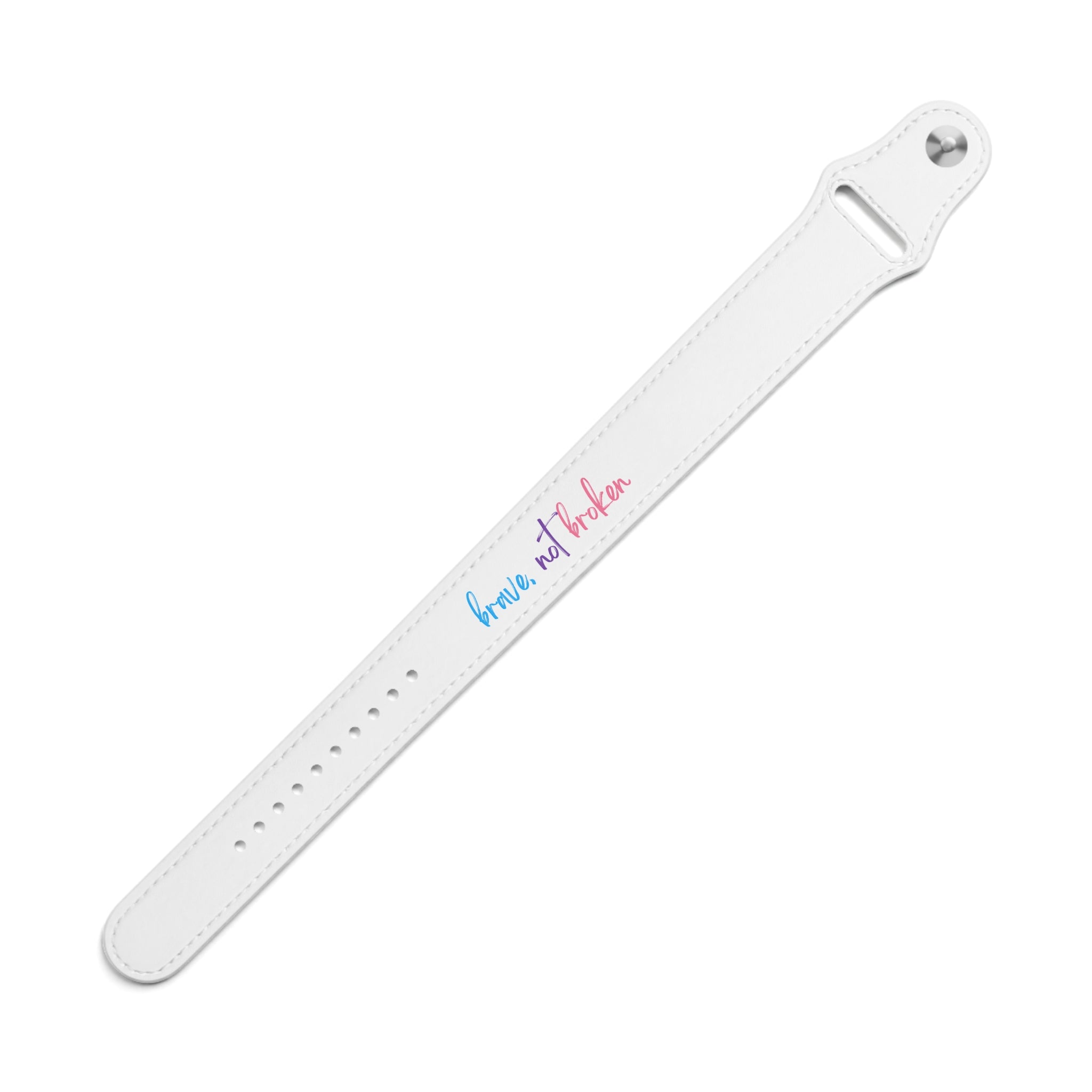 Grit with Grace Series "brave, not broken" Faux Leather Wristband