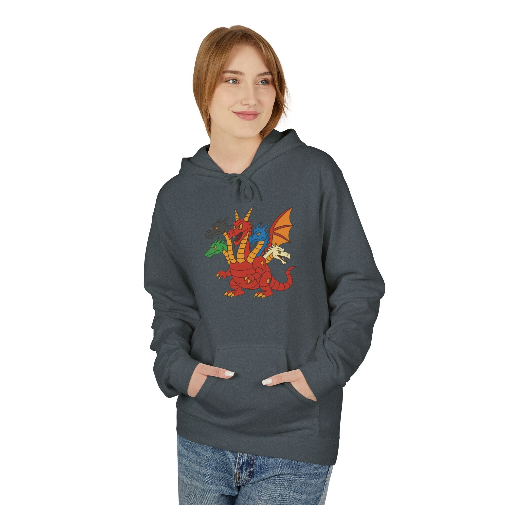 Welsh Dragon Crest Hoodie — Tri-Dragon Wales Emblem Sweatshirt