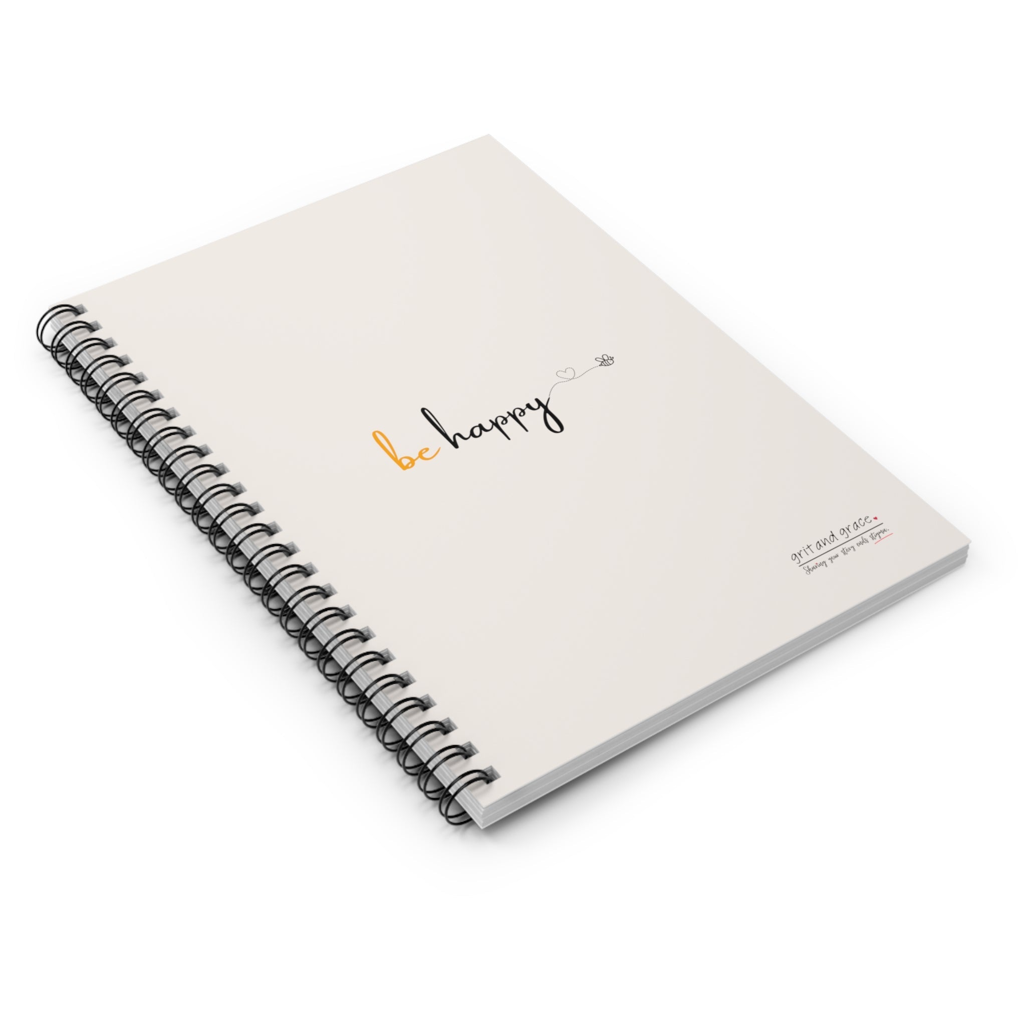 Bee Happy Series - "Be Happy." Spiral Notebook