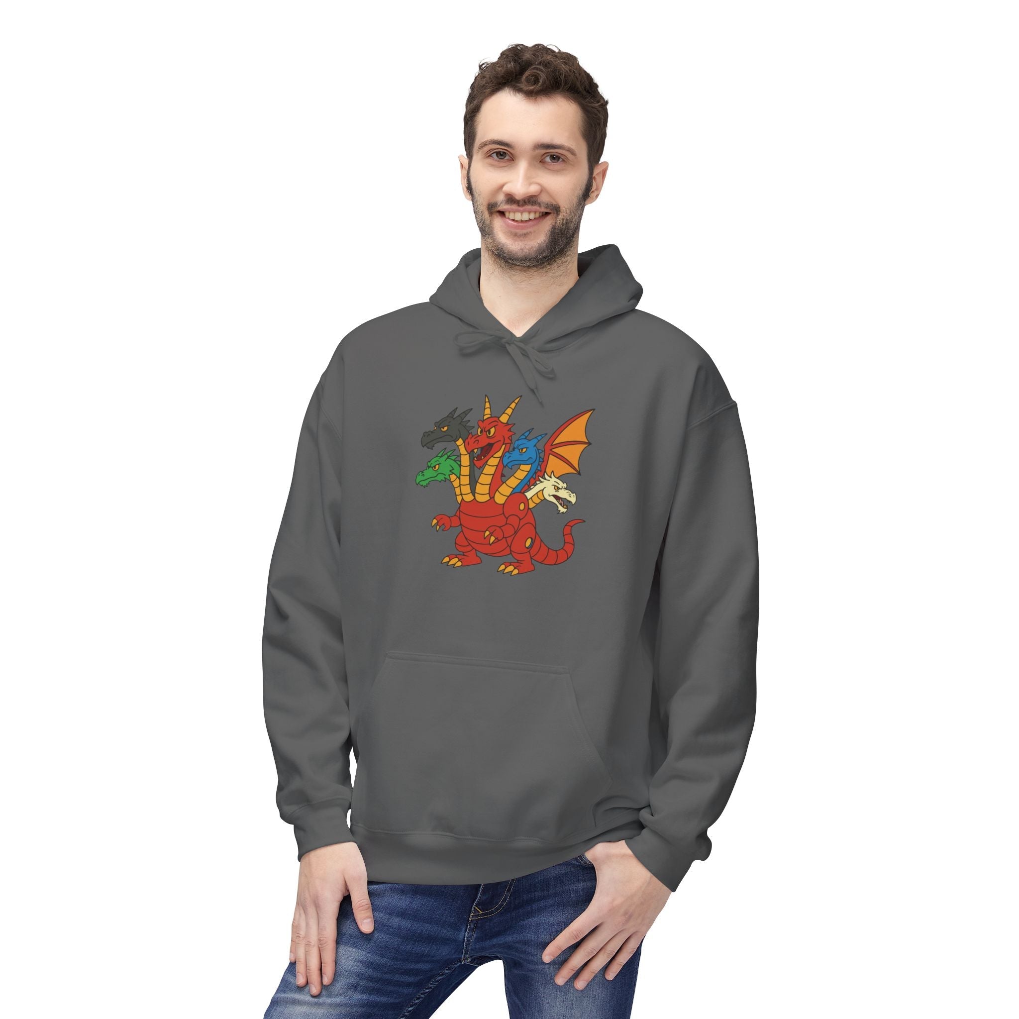 Welsh Dragon Crest Hoodie — Tri-Dragon Wales Emblem Sweatshirt
