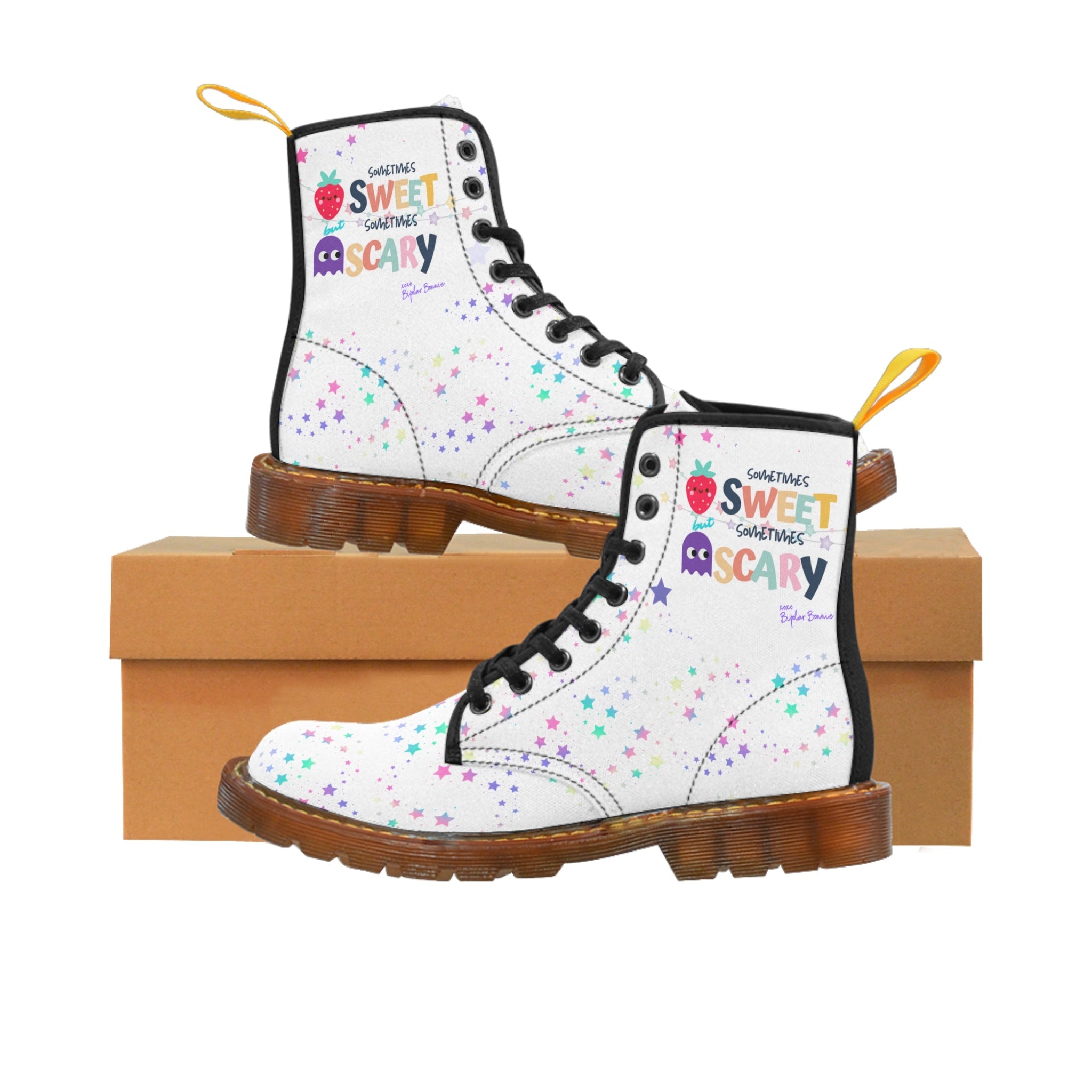 Bipolar Bonnie 'Sweet But Sometimes Scary' Combat Boots