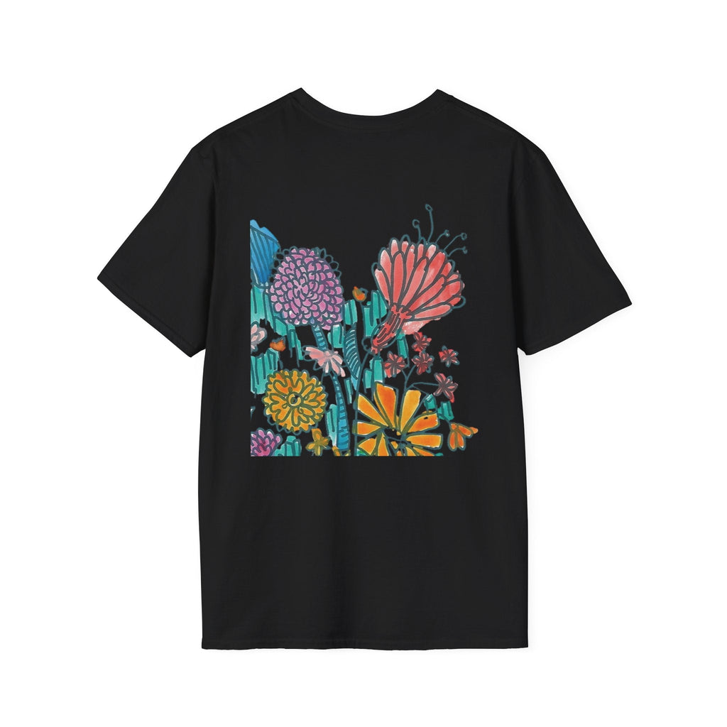 Floral Meadow T‑Shirt — Colorful Hand‑Drawn Wildflower Graphic