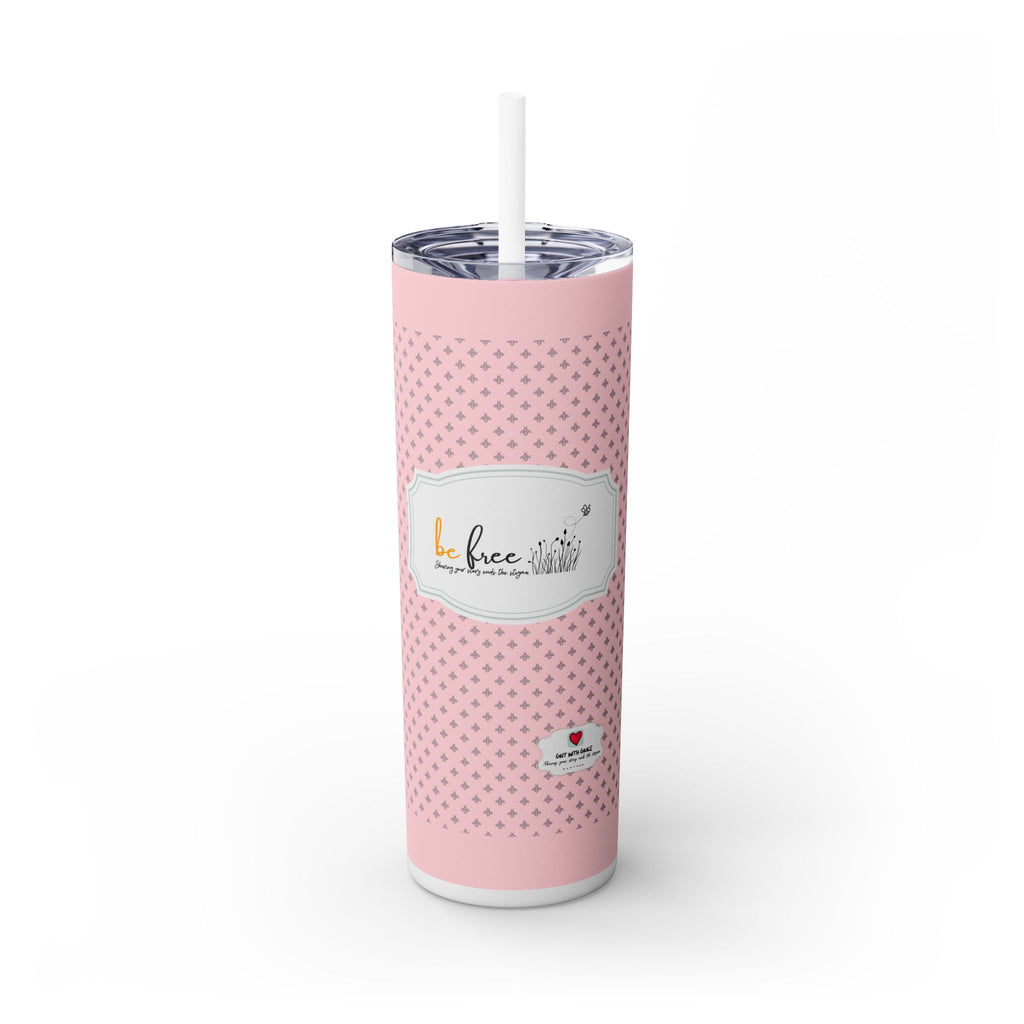 Bee Happy Series 'be free.' Pink 20oz Skinny Tumbler - Limited Edition