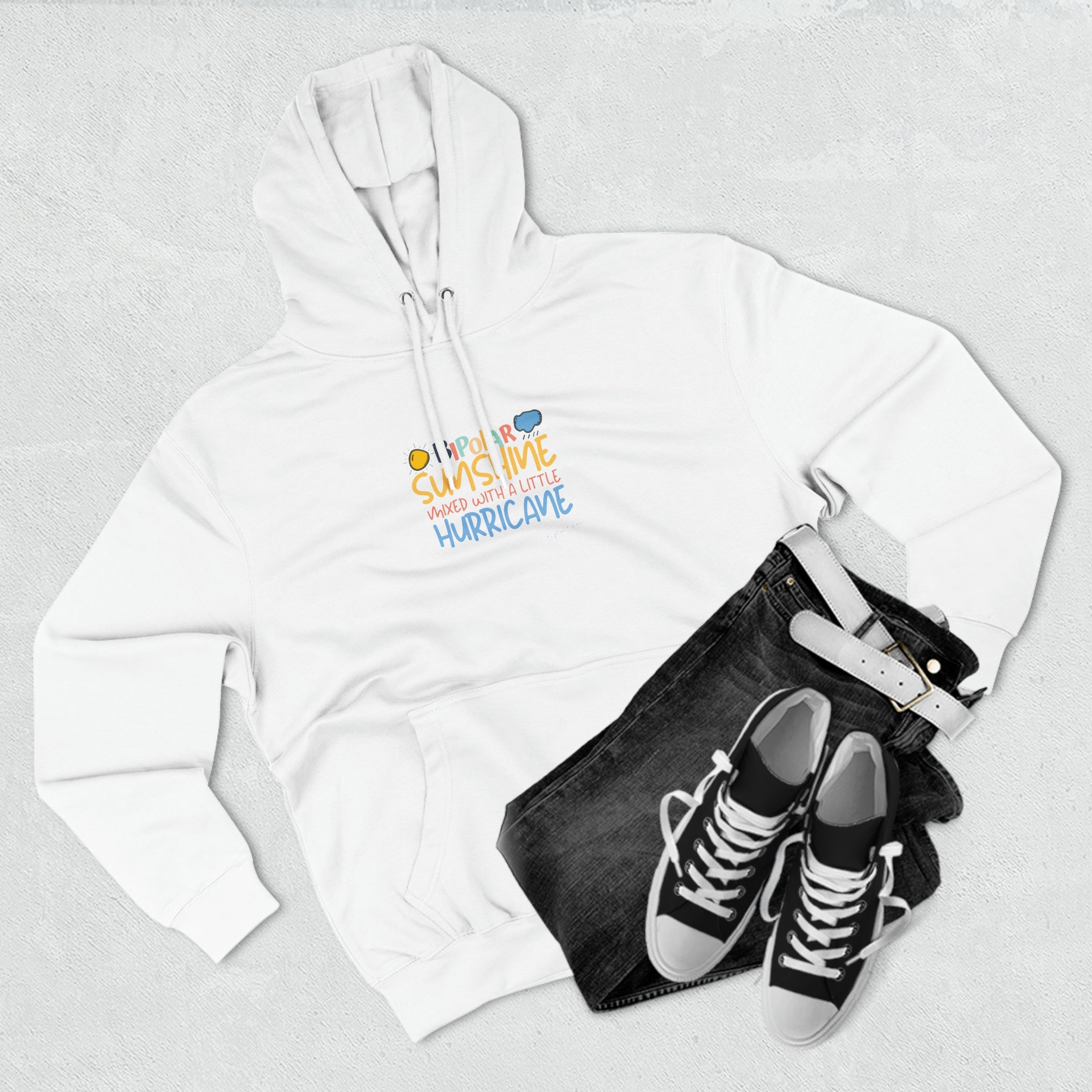 Bipolar Bonnie Series - "Bipolar Sunshine Mixed With A Little Hurricane" Unisex Premium Pullover Hoodie