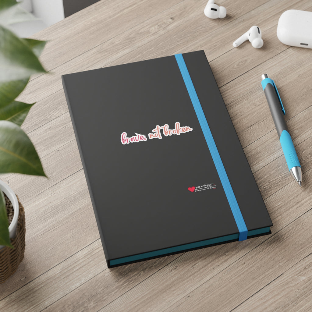 Mental Health Matters - "Brave Not Broken." Color Contrast Notebook - Ruled