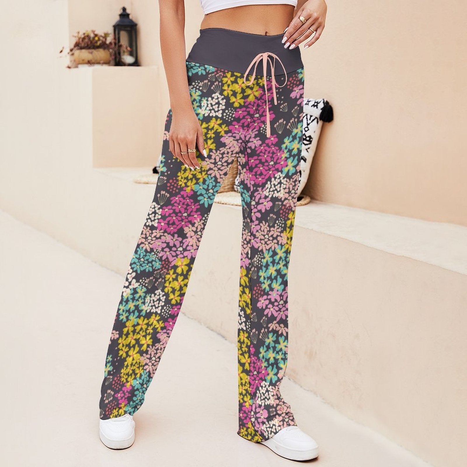 Personalized Drawstring Yoga PantsxP with Straight Baggy (All-Over Printing)