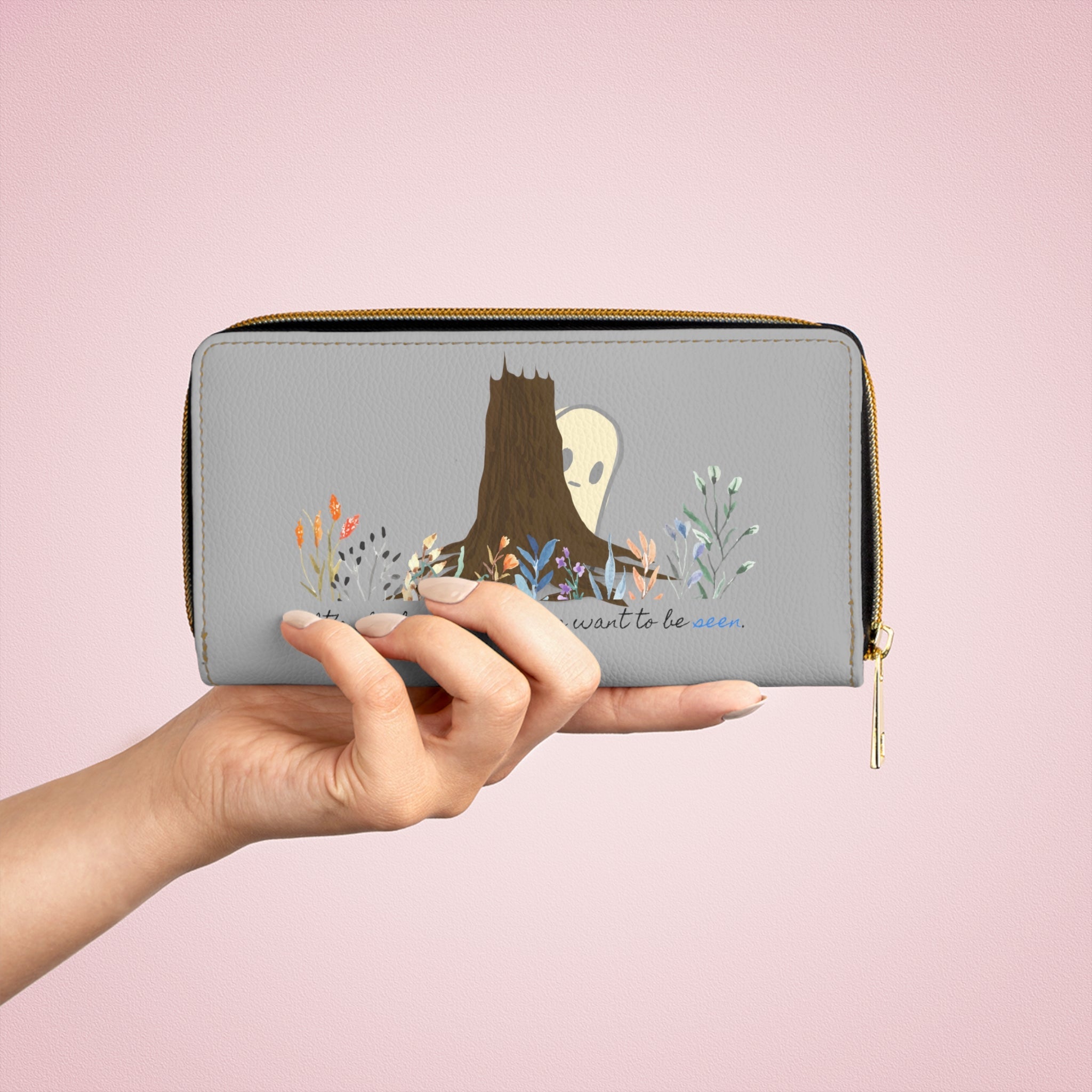 Invisible Ghost Series - "Its ok if your emotions want to be seen" Zipper Wallet