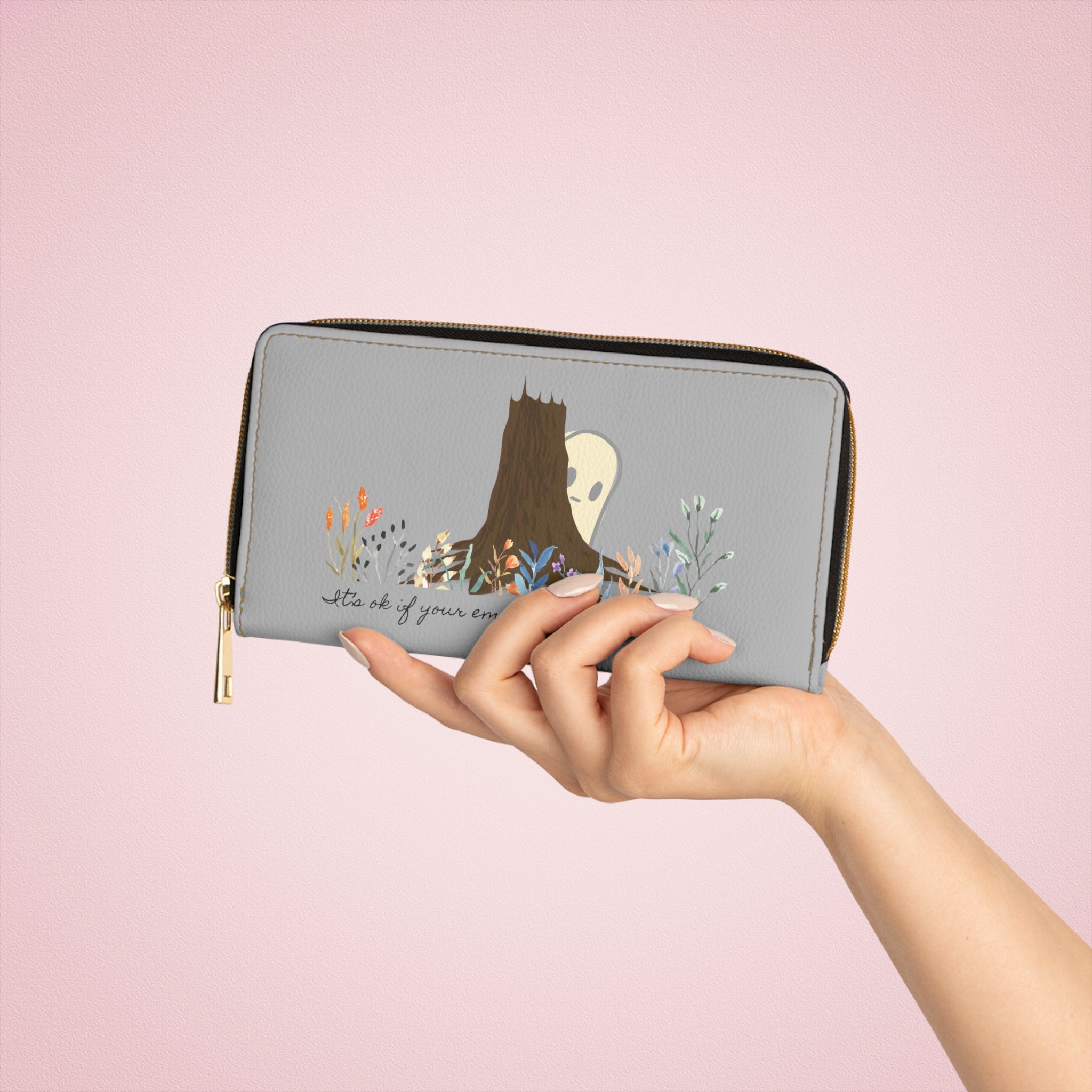 Invisible Ghost Series - "Its ok if your emotions want to be seen" Zipper Wallet
