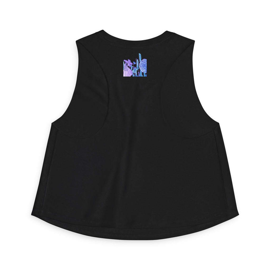 Floral Meadow Crop Top — Purple Botanical Graphic Women's Tank